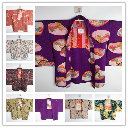Vintage Traditional Japanese Silk Kimono Yukata Haori Japanese Style Stage Loose Coat Cardigan E170