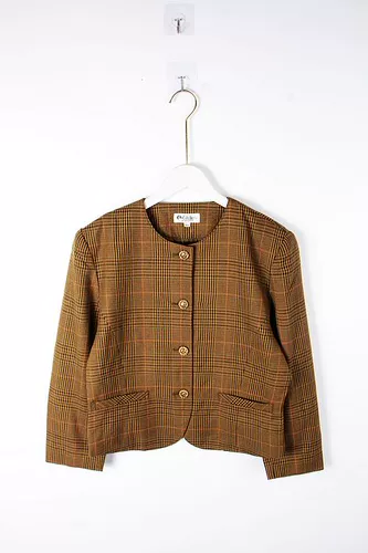 Винтажный ретро весенне-летний стиль, новый стиль, твидовый шерстяной пиджак с матовой отделкой и золотом K59