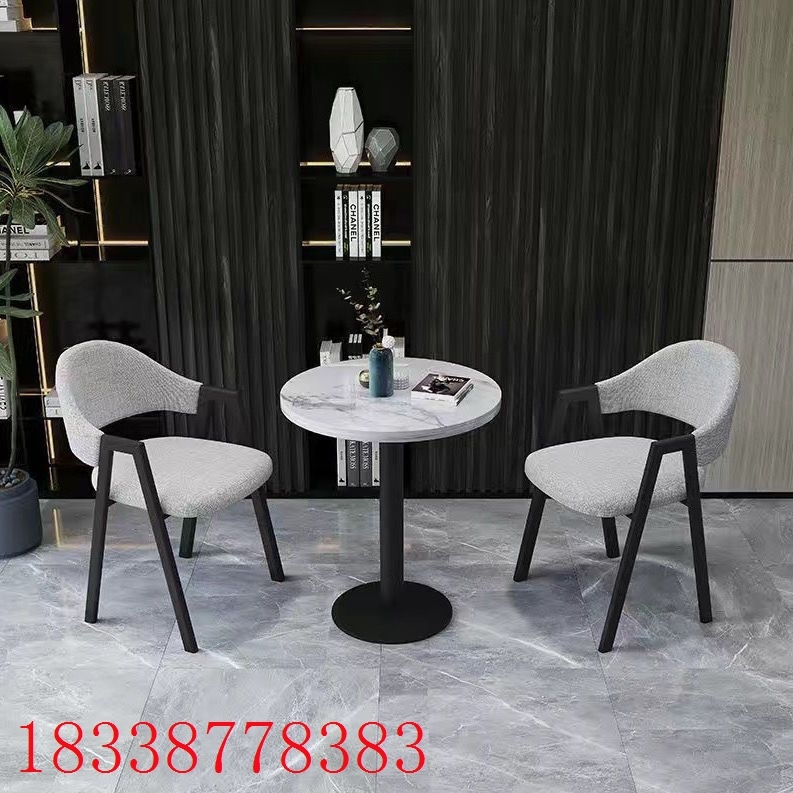 Brief in talks to host business balcony Leisure table and chairs Combined milk tea shop Café Small round table dining table and chairs Combined-Taobao