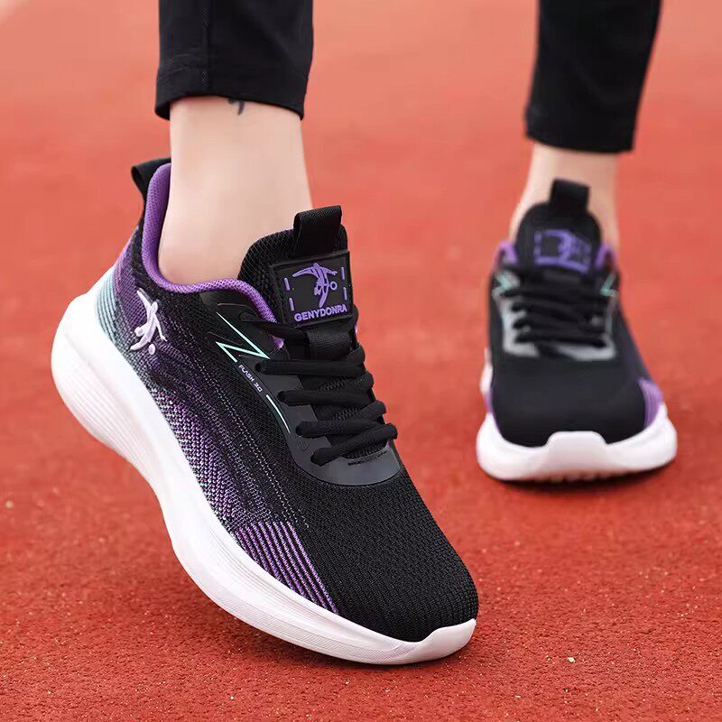 Qiao Zhou Sports Shoes for Women 2026 Spring and Summer New Mesh Breathable Student Running Shoes Soft Sole Lightweight Travel Shoes