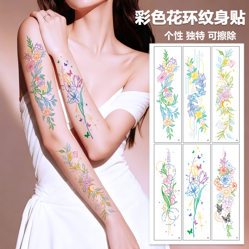 Colorful Tattoo Stickers Waterproof for Men and Women, Long-Lasting Scar-Covering Set, Temporary Tattoo Patterns, Personalized Arm Designs Colorful Tattoo Stickers Waterproof for Men and Women, Long-Lasting Scar-Covering Set, Temporary Tattoo Patterns, Personalized Arm Designs