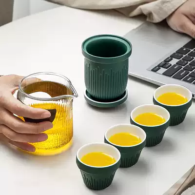 Tangfeng Shanhaijia one-person tea set single small set portable travel tea set set set fast guest Cup One Pot Four Cups