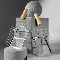 Push-pull metal cat litter shovel with small holes cat poop shovel artifact stainless steel two-in-one mineral sand tofu cat litter special