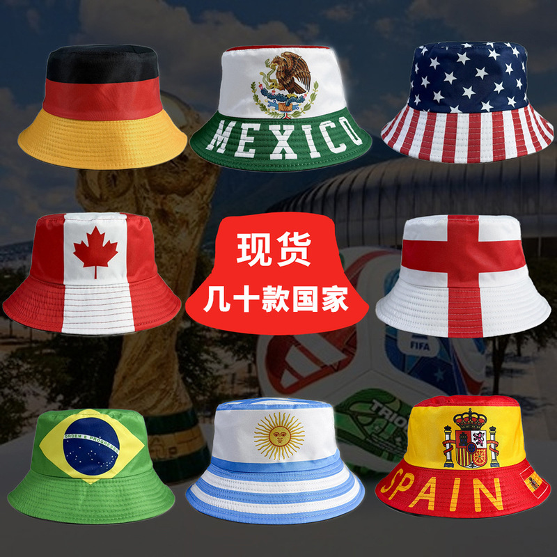 2026 World Cup Mexico Usa Canada Fisherman Hat Sun Hat Fan Merchandise Reversible Bucket Hat