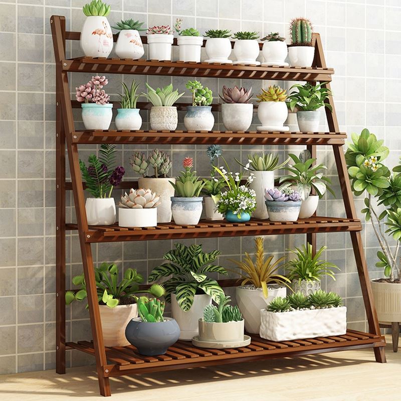 Outdoor Flower Shelf Floor Style Multilayer Flower Shelf Balcony Stepped Living Room Gold Gross Flower Shelf Solid Wood Shelving