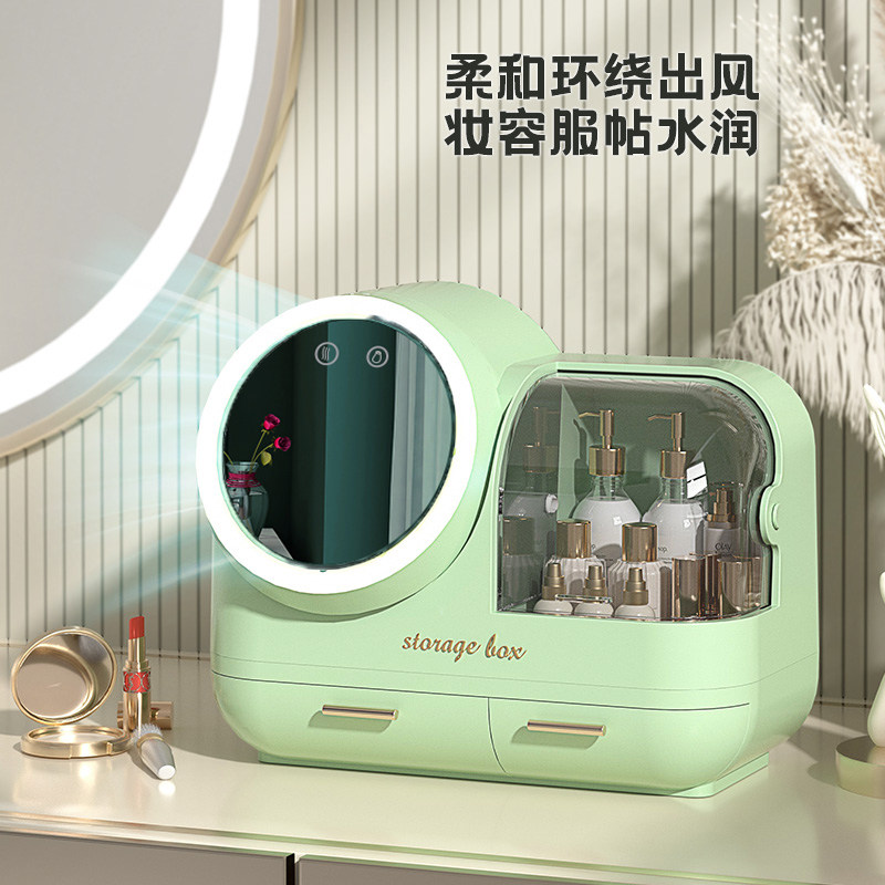 Led Makeup Mirror Home Desktop Desktop Poo carry light Gloss Makeup Cosmetic Containing Box Integrated Dresser Children 