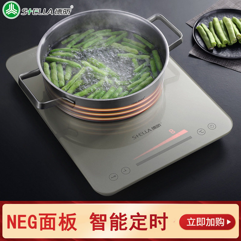 Dexin TS-21C02 Induction Cooker Household Touch Screen Cooking Intelligent Timing Battery Furnace Imported Panel Movement