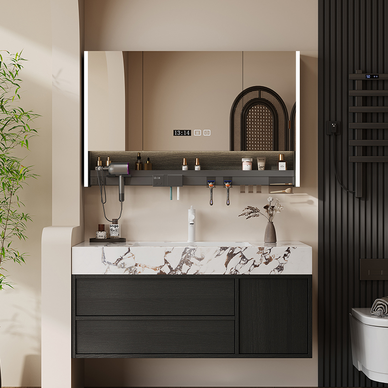 Bulgari Slate Seamless Ceramic Basin Black Bathroom Cabinet Set Washbasin Vanity Cabinet Bulgari Slate Seamless Ceramic Basin Black Bathroom Cabinet Set Washbasin Vanity Cabinet