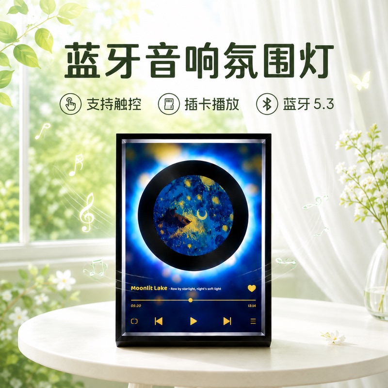 Rotating Record Bluetooth Speaker with Ambient Light, Birthday Gift, New Year Gift for Girls, Card-Insertable Touch Control Speaker with High Sound Quality Rotating Record Bluetooth Speaker with Ambient Light, Birthday Gift, New Year Gift for Girls, Card-Insertable Touch Control Speaker with High Sound Quality