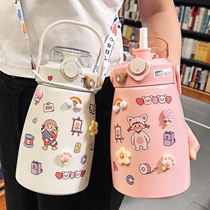 Large belly water glass insulated cup female tennis red 2021 new creative large capacity 600ml start high school students