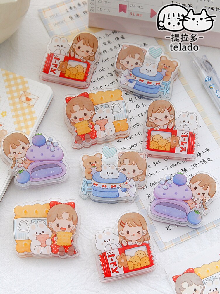 Hand Ledger Clips Cute Fixed Picture Book Clips Students Bookmark Clips Students Cartoon Transparent Stationery Clips Color Containing Clips