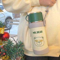 Large Capacity Insulated Cup Female Korean version Cute Water Cup Girl Hearts High Face Value Braces Kettle Portable With Hand Cup