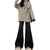 Цветной демисезонный трикотажный дизайнерский свитер, изысканный стиль, оверсайз