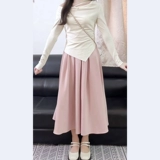 Весенний лонгслив, комплект, французский стиль, подходит для подростков, изысканный стиль