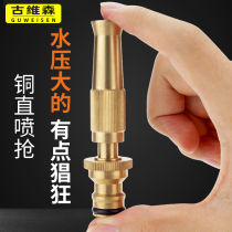 Copper Straight Water Jet Multifunction Watering Flowers Gardening Landscaped Garden Sprinkle High Pressure Car Wash Home Cleaning Car Brushed Vehicle Irrigation