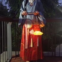 New paper lantern style Lantern Festival ancient style Hanfu Peony and Hibiscus portable lantern palace lamp New Year photo props