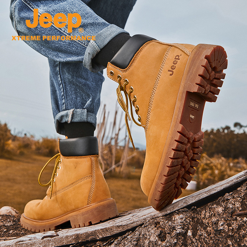 jeep gip jeep Martin boots male spring new high cylinder thick bottom outdoor boots for men tooling boots lovers rhubarb boots