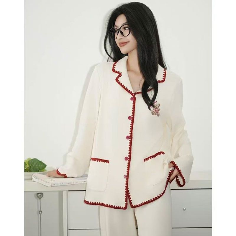 100kg Plus Size French Brushed Velvet Teddy Bear Pajamas for Women Winter Fat mm Cardigan Thickened Homewear Set 100kg Plus Size French Brushed Velvet Teddy Bear Pajamas for Women Winter Fat mm Cardigan Thickened Homewear Set