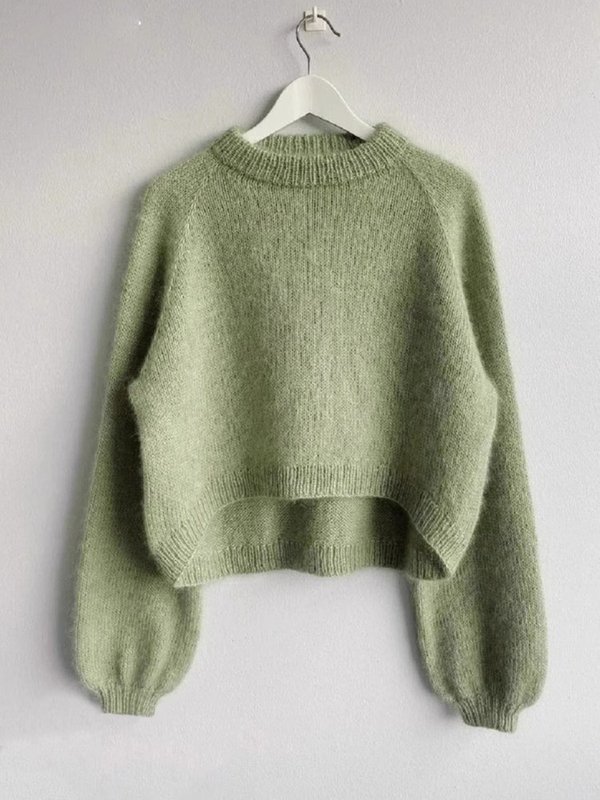 High-End Avocado Green Short Pullover Knit Sweater for Women, Autumn and Winter, Lazy Style, Soft and Cozy Sweater, Inner Layer Top High-End Avocado Green Short Pullover Knit Sweater for Women, Autumn and Winter, Lazy Style, Soft and Cozy Sweater, Inner Layer Top