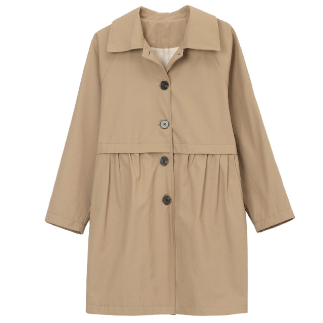 Single-breasted trench coat women's mid-length 2022 spring new casual all-match fashion middle-aged mother foreign style