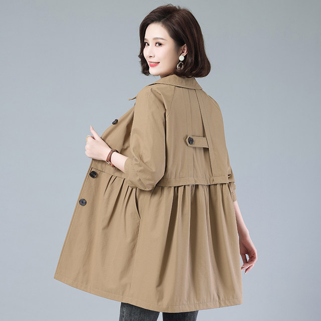 Single-breasted trench coat women's mid-length 2022 spring new casual all-match fashion middle-aged mother foreign style