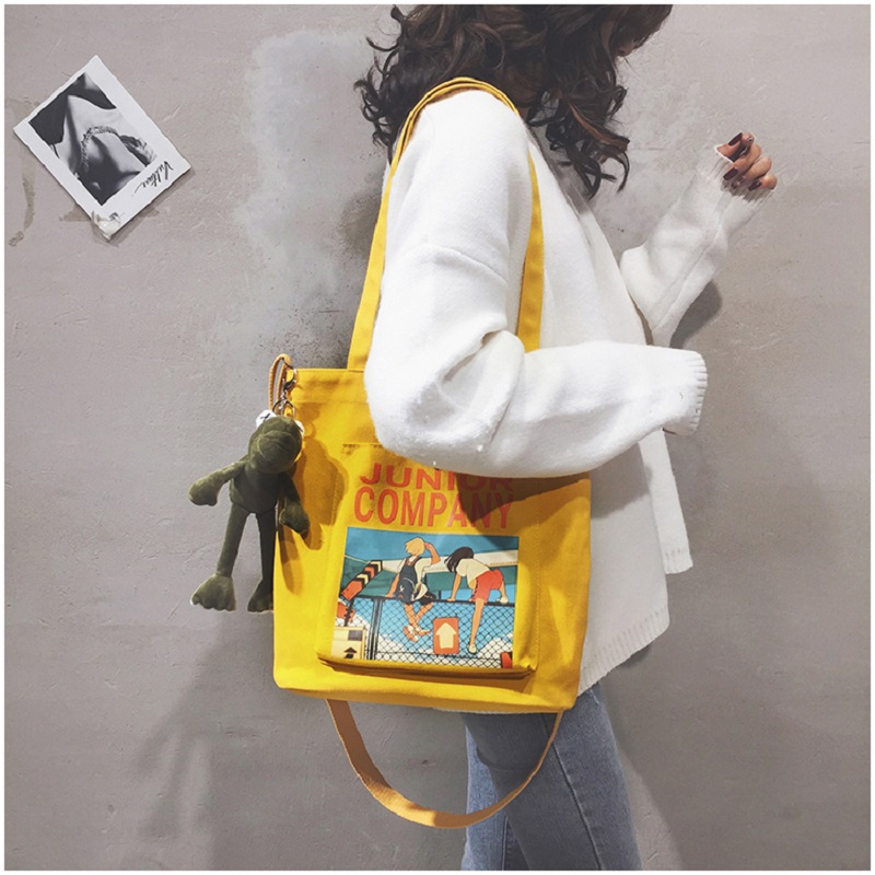 Champion shoulder bag women's new large capacity messenger bag canvas bag female college students class bag women's bag