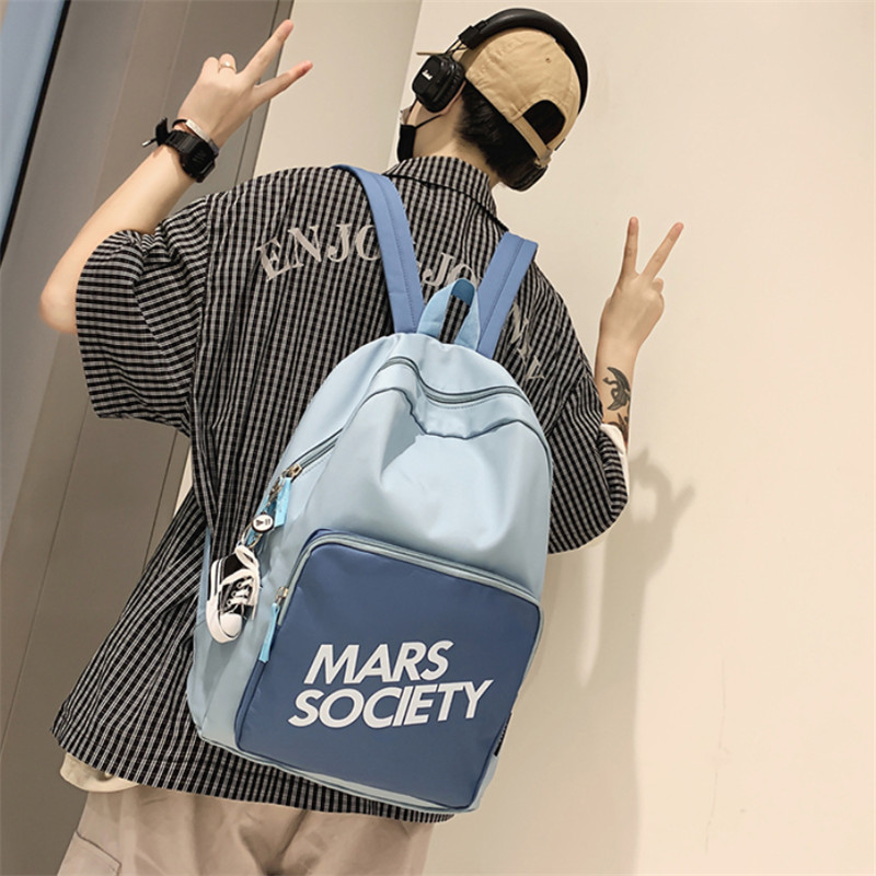 Champion School Bag Han Edition Original Juku Ulzzang High School Students Large Capacity Shoulder Bag Men's Double Shoulder Bag Fashion