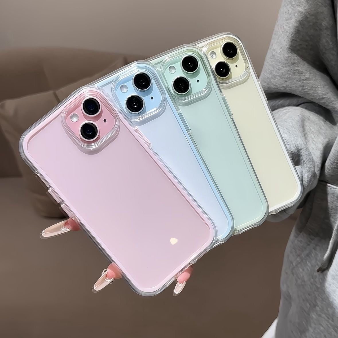 Simple, Transparent, Drop-Resistant Phone Case Suitable for Apple 17/16 Plus, High Transparency 15 Pro Max Two-In-One 13 Pro Soft Case, Korean Style