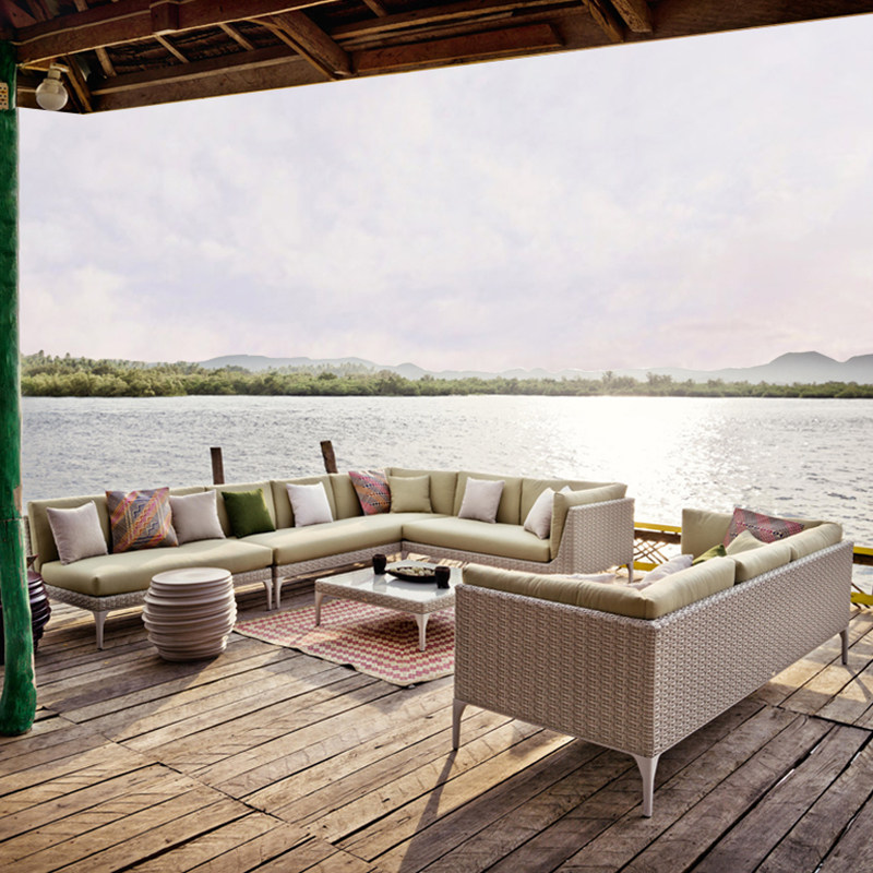 Outdoor Sofa Patio Terrace Terrace Balcony Trio Casual Living-room Combo Outdoor Rattan rattan Sofa Waterproof Sunscreen