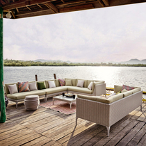 Outdoor Sofa Patio Terrace Terrace Balcony Trio Casual Living-room Combo Outdoor Rattan rattan Sofa Waterproof Sunscreen