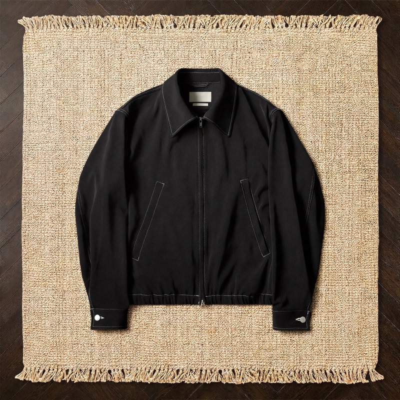 Authorized In-Stock Yoke Japanese-Made Black Drapey Lapel Jacket Zipper Coat Niche Style for Men and Women Simple Design