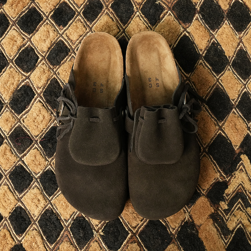 Soft Container Dark Brown Suede Removable Tassel Flap Pocket Pants Toe Slippers for Men and Women Cork Bottom Trbottomyy