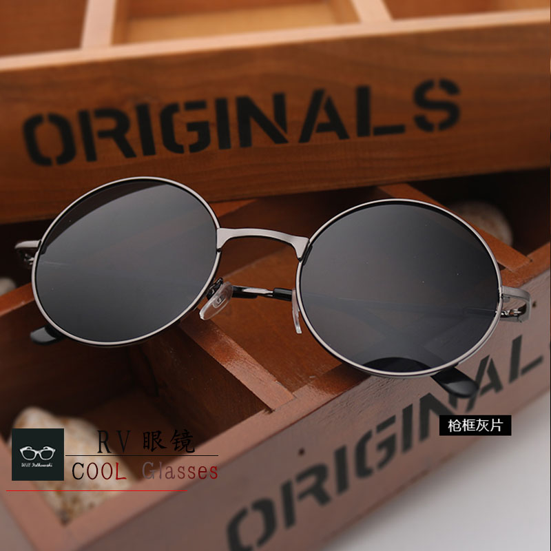 Gun Frame Black FilmArticle 5 Realization Sunglasses cos Sunglasses Round frame Sunglasses Retro The Republic of China personality Create Funny meaning circular Hip hop fashion