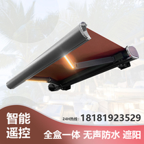 Boîte complète ombragée électrique pliant pliage télescopique Canopy Villa Terrace Roof eaves Outdoor Courtyard Canopy Custom