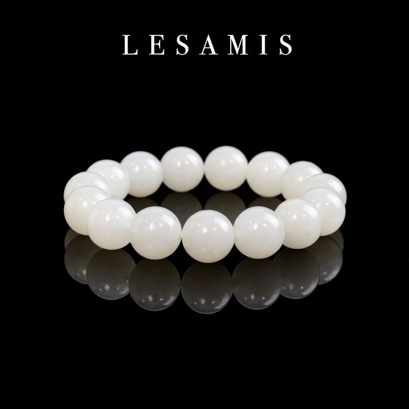 Lesamis High-End Jewelry·White Jade with Sheep Fat Texture, High Whiteness Hetian Jade, Bead Size: 14mm B418002994 Lesamis High-End Jewelry·White Jade with Sheep Fat Texture, High Whiteness Hetian Jade, Bead Size: 14mm B418002994