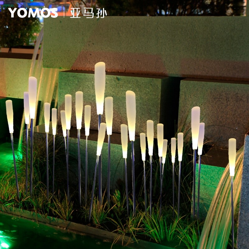 Solar reed lamp wheat ear lamp glowing rose sunflower lamp outdoor landscape garden lamp inserted lawn lamp