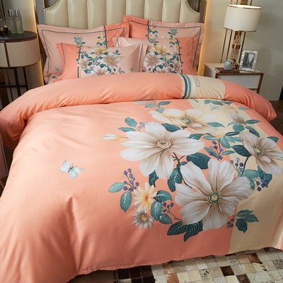 Home textile four-piece flagship store pure cotton simple twill cotton naked sleeping quilt sets horse cotton sheets