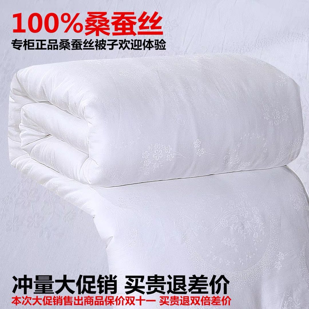Luxurious Fuannah Home Textile silk quilt 100 mulberry silk quilts by pure cotton 100 mulberry silk quilts by air conditioning Summer quilts by the winter quilt core