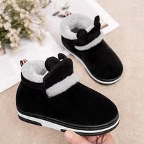 Childrens cotton slippers with heel boys and girls Middle and big children indoor warm non-slip cute princess cotton shoes winter