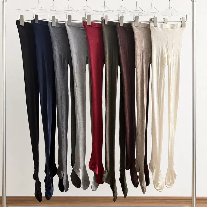 European New High-Quality 240-Needle Coffee-Colored and Navy Blue Slimming Pantyhose, Black and Gray Slightly Sheer Leggings