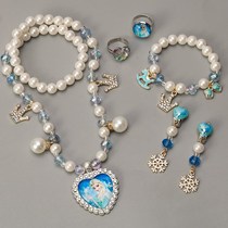Ornament Bracelet First Accessories Box Ring Little Girl Children Elsa Suit Chic Rim Cute Princess Earrings Ice Necklace