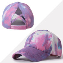 2021 summer new trend Net red tie dyeing baseball cap children student ponytail fashion versatile cap