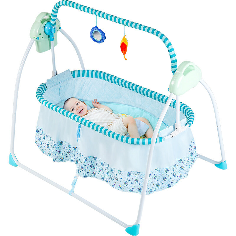 Crib foldable mobile newborn baby multi-functional electric cradle bed comfort bb bed intelligent shake 00
