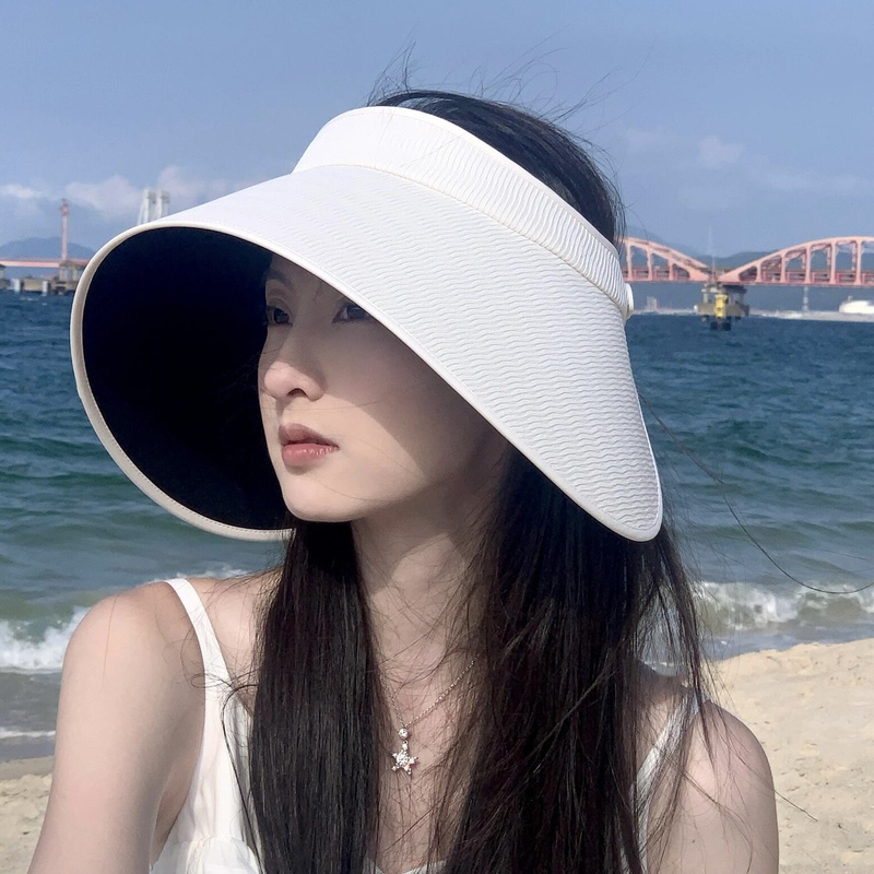 Summer New Style Large Brim Sunshade Hat for Women, Spring and Summer Sun Protection, Uv Protection, Wrap-Around Face-Covering Beach Hat