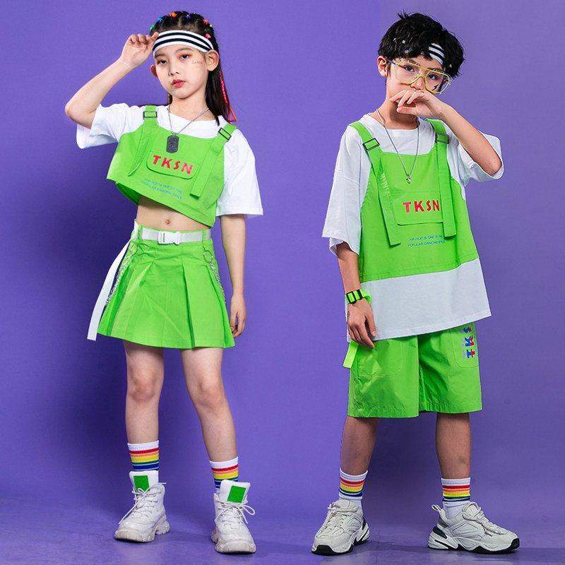 Children's hip-hop costume Primary school student games boys hip hop tide brand set girls Korean version catwalk costume