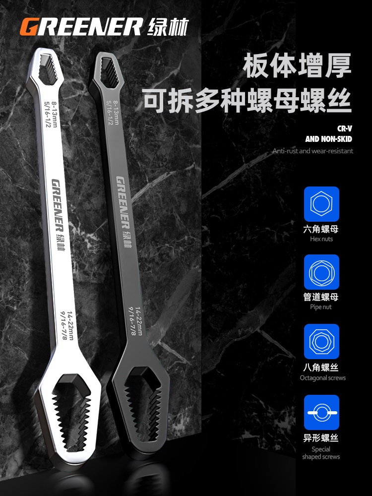 Adjustable wrench universal wrench tool multi-function live mouth bathroom narrow pipe pliers universal wrench faucet tool