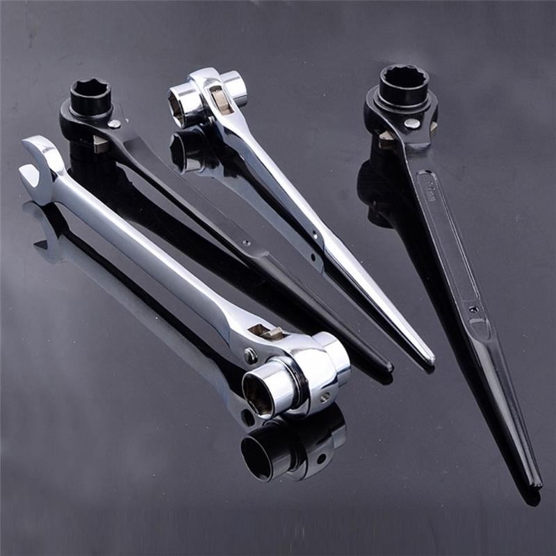 Pointed tail ratchet wrench quick wrench automatic wrench two-way gear socket wrench three-use open ratchet wrench
