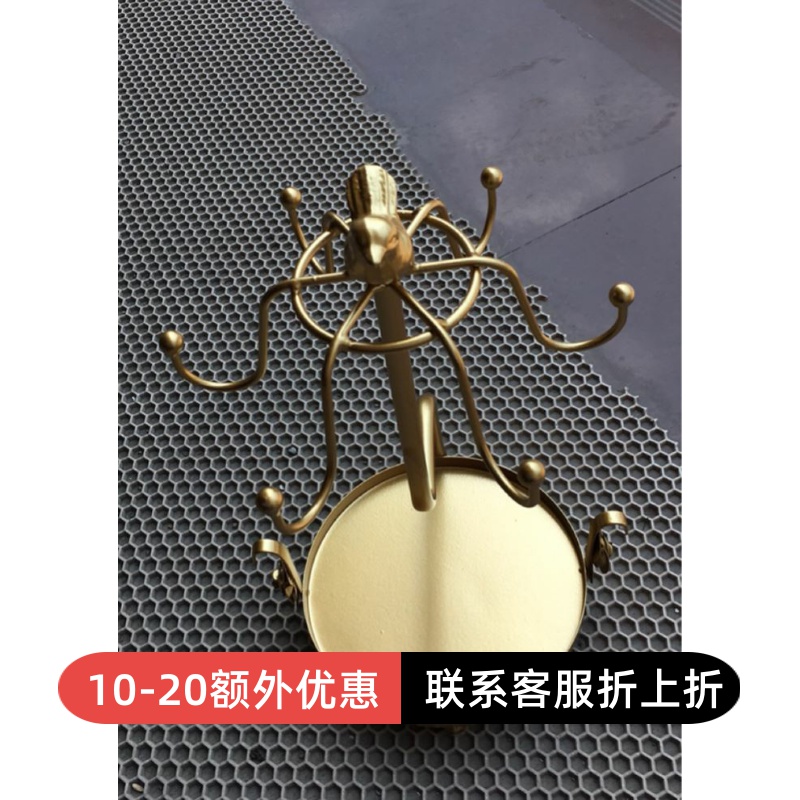 European-style light luxury metal coffee cup dish storage layer rack livable home gold bird cup holder hanging Mark tea cup