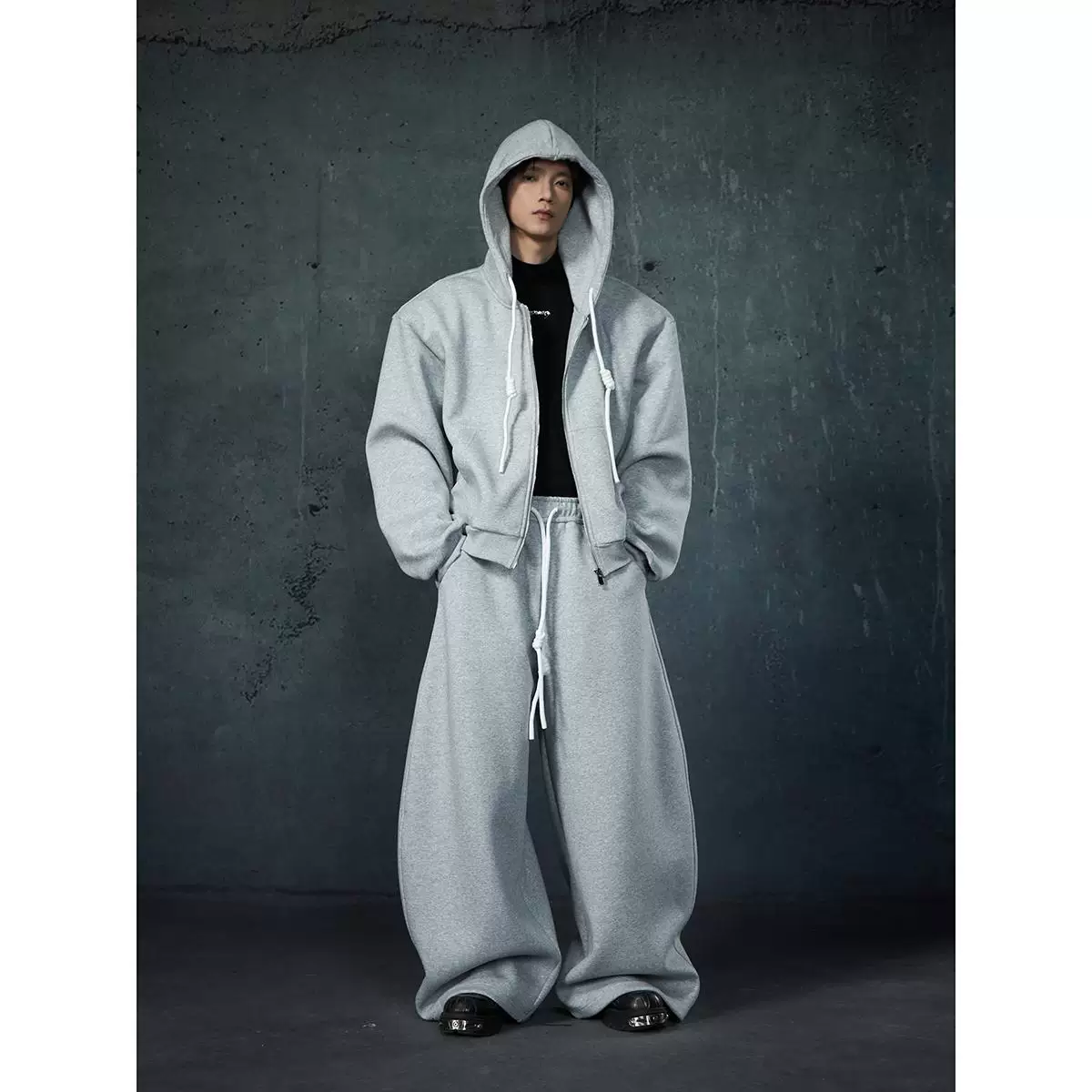 Худи для отдыха, кардиган на молнии, куртка, брюки, oversize, свободный силуэт
