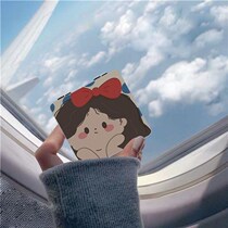 Small mirror children with portable folding makeup mirror cute Podot princess son Korean student mirror cute little Qingxin